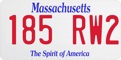 MA license plate 185RW2