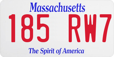 MA license plate 185RW7