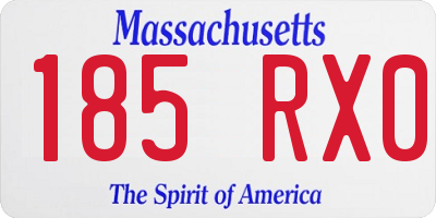 MA license plate 185RX0