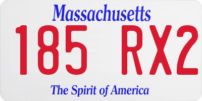 MA license plate 185RX2