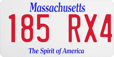 MA license plate 185RX4