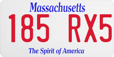 MA license plate 185RX5