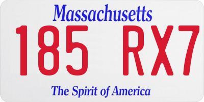 MA license plate 185RX7