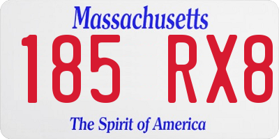 MA license plate 185RX8