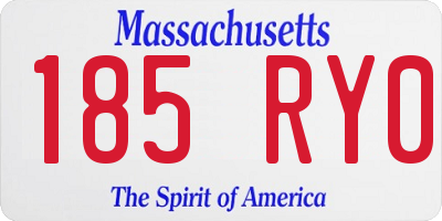 MA license plate 185RY0