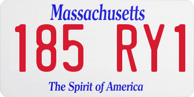 MA license plate 185RY1