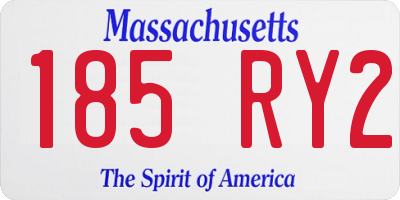 MA license plate 185RY2