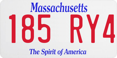 MA license plate 185RY4