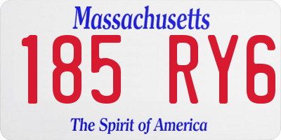 MA license plate 185RY6