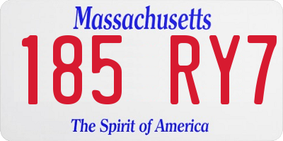 MA license plate 185RY7