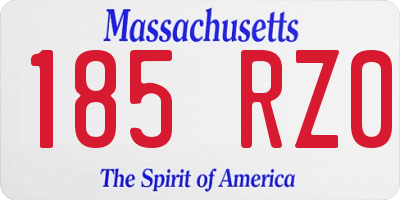 MA license plate 185RZ0