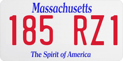 MA license plate 185RZ1