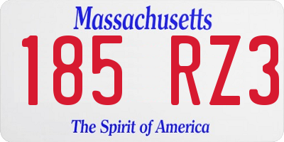 MA license plate 185RZ3