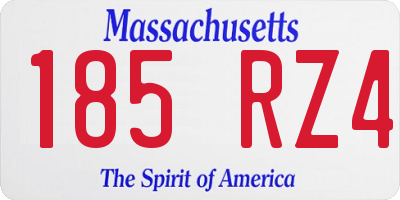 MA license plate 185RZ4