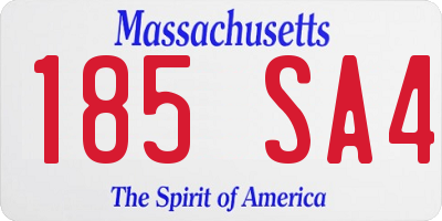 MA license plate 185SA4