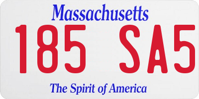 MA license plate 185SA5
