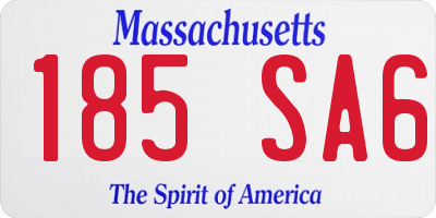 MA license plate 185SA6