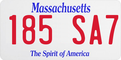 MA license plate 185SA7