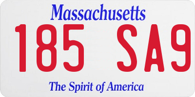 MA license plate 185SA9