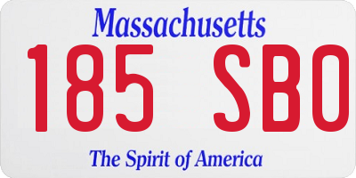 MA license plate 185SB0