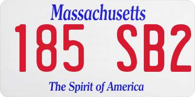 MA license plate 185SB2