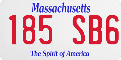 MA license plate 185SB6