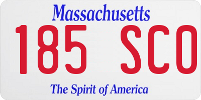 MA license plate 185SC0