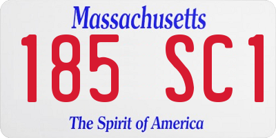 MA license plate 185SC1
