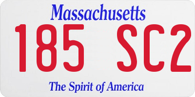 MA license plate 185SC2