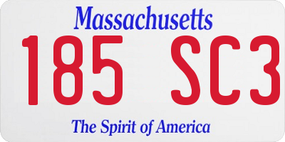 MA license plate 185SC3