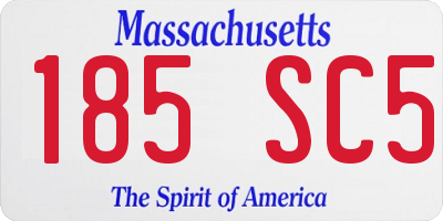 MA license plate 185SC5