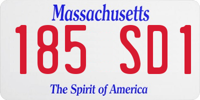 MA license plate 185SD1