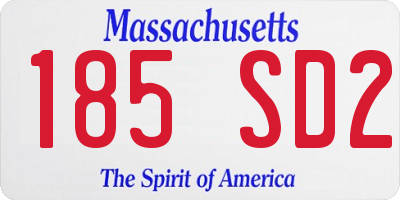 MA license plate 185SD2