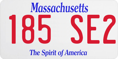 MA license plate 185SE2