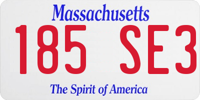 MA license plate 185SE3