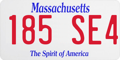 MA license plate 185SE4