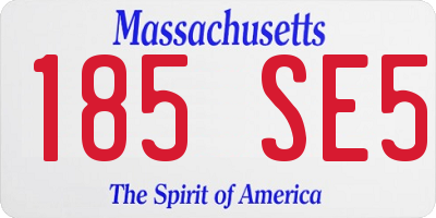 MA license plate 185SE5