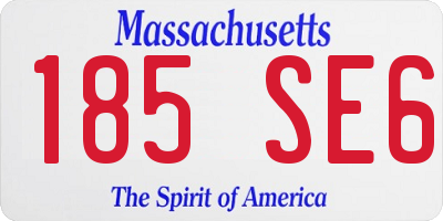 MA license plate 185SE6