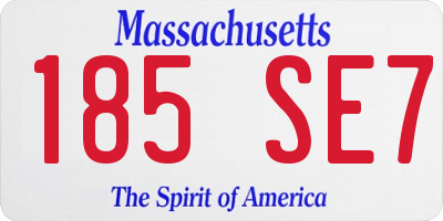 MA license plate 185SE7
