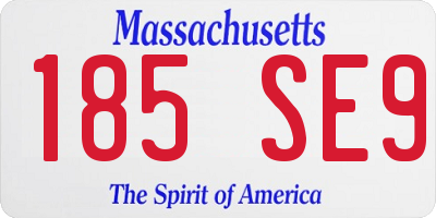 MA license plate 185SE9