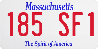 MA license plate 185SF1