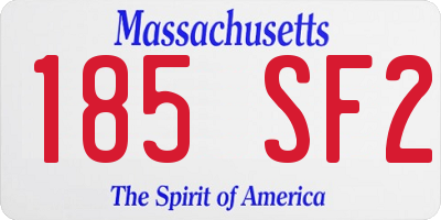 MA license plate 185SF2