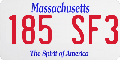 MA license plate 185SF3