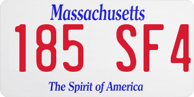 MA license plate 185SF4