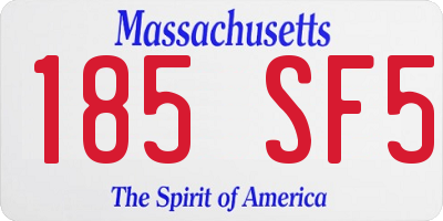 MA license plate 185SF5