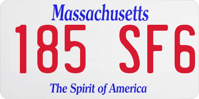 MA license plate 185SF6