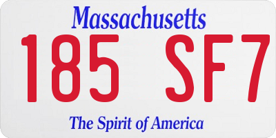 MA license plate 185SF7