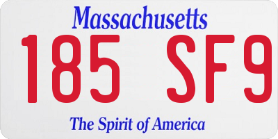 MA license plate 185SF9