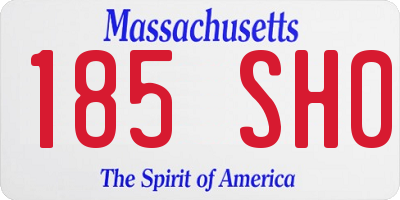 MA license plate 185SH0