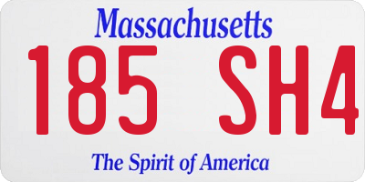 MA license plate 185SH4